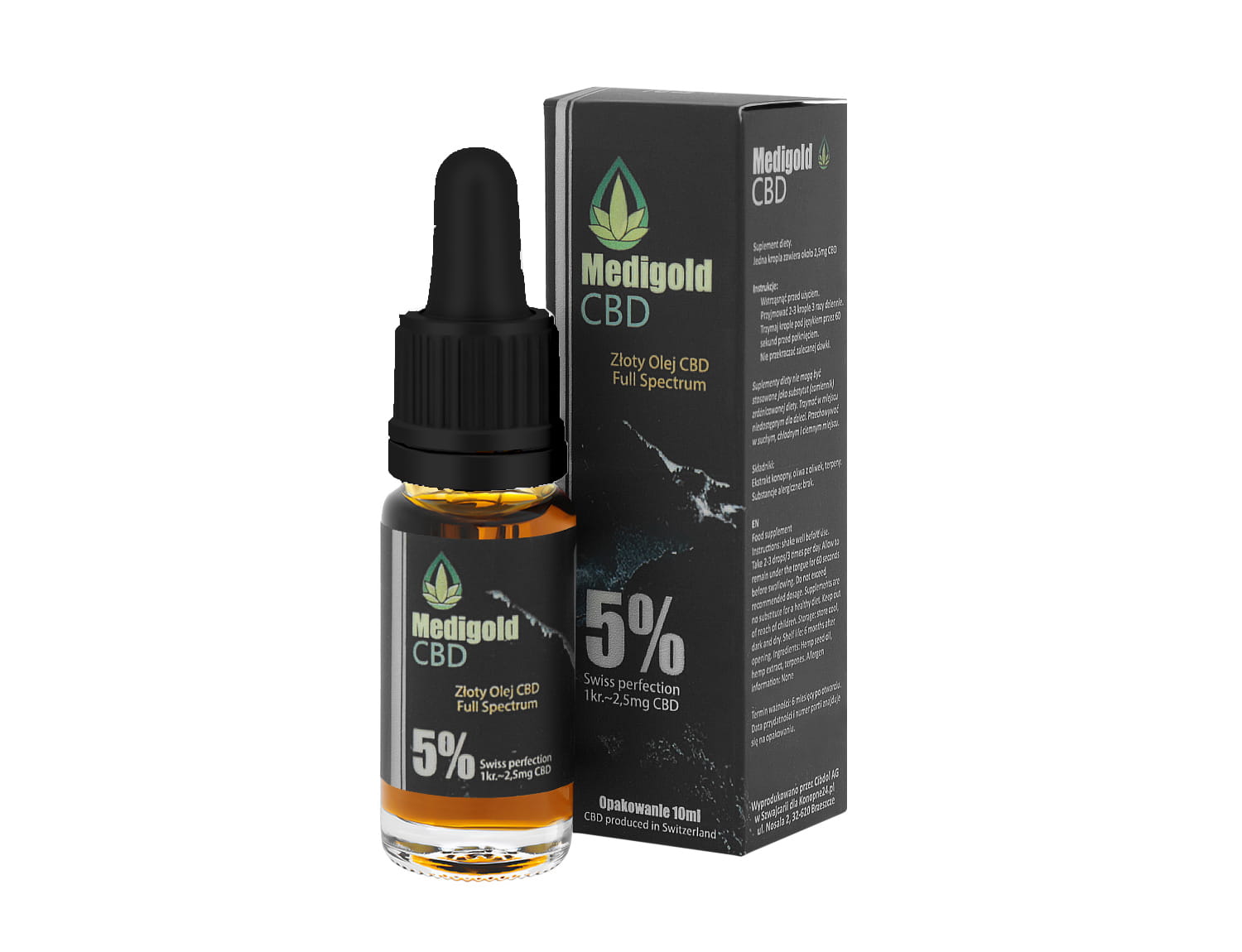 Olej CBD 5% Medigold 10ml 500mg full spectrum